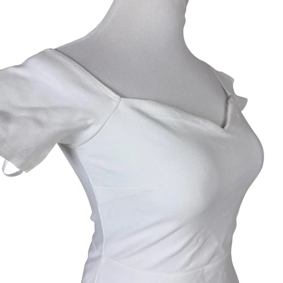 NWOT Lulus How Much I Care Ivory Off-the-Shoulder Midi Dress M Wedding Bridal - Picture 5 of 14